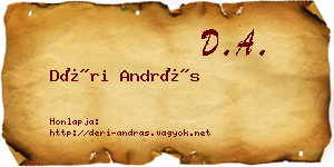 Déri András névjegykártya